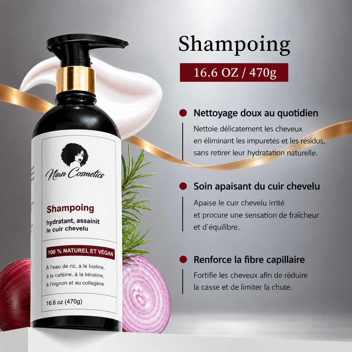 Shampoing au romarin - Niwa Cosmetics