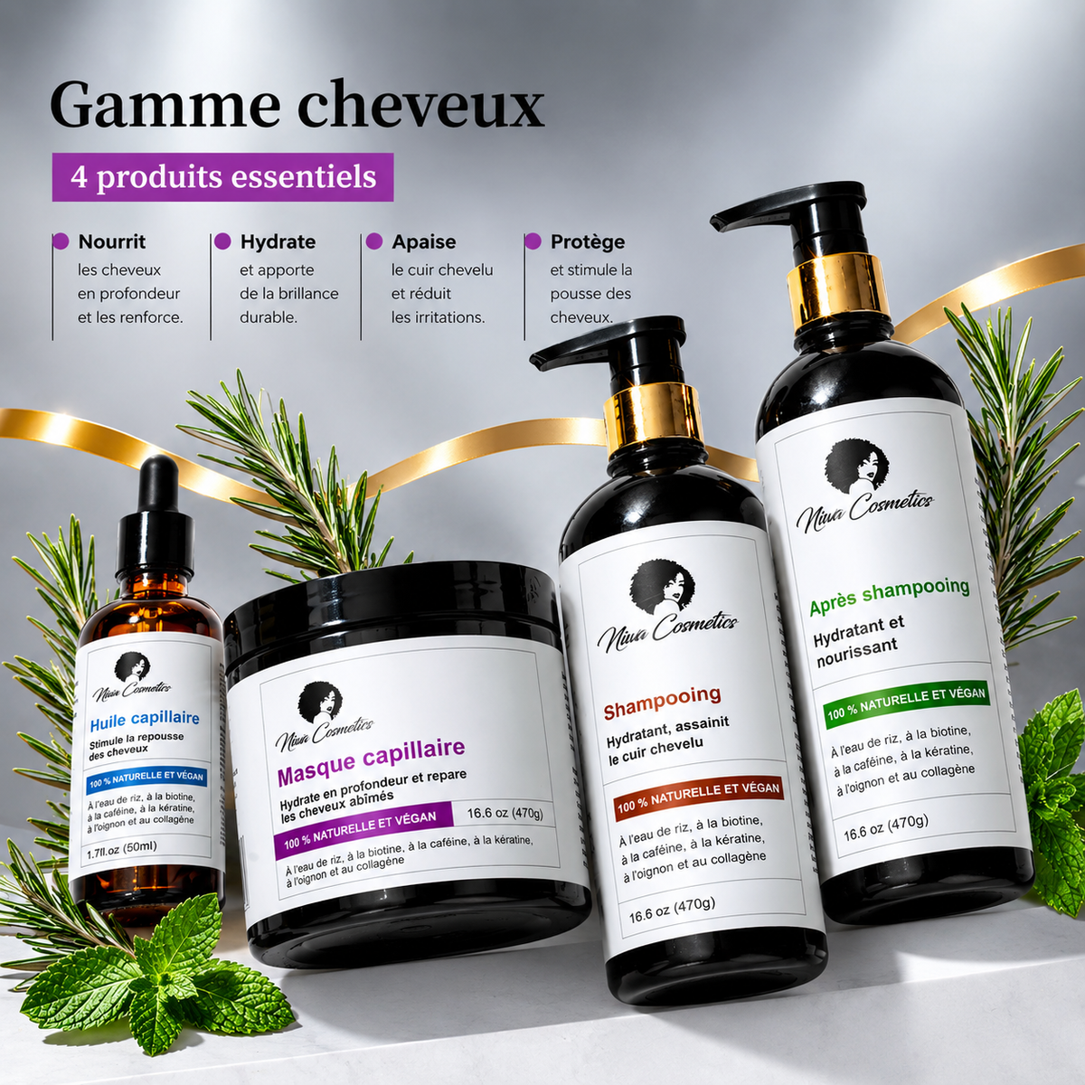 Gamme complète au romarin - Niwa Cosmetics